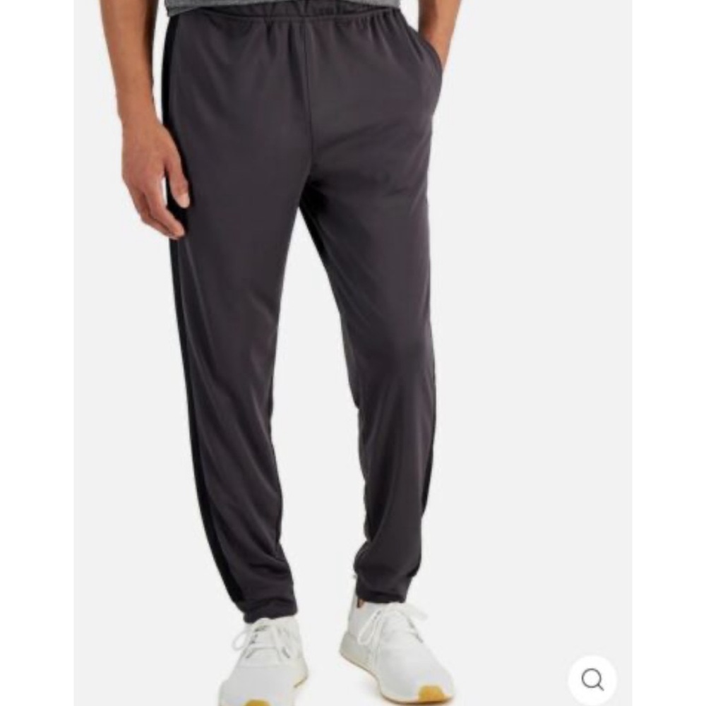 Ideology Men’s Solid Gray Fleece Fitted Cuff Hem Joggers